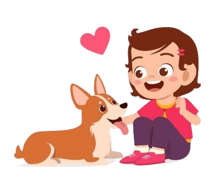 Pet owner playing with dog showing love and care
