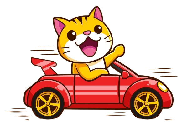 Cute cat kitten driving a car - pet relocation in Bangalore